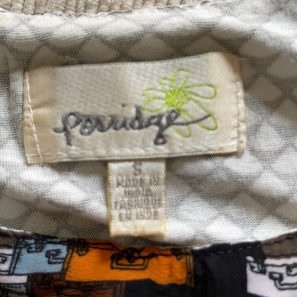 PORRIDGE Anthropologie Fun Vintage Luggage Print Top P/A31/3 - Picture 8 of 8